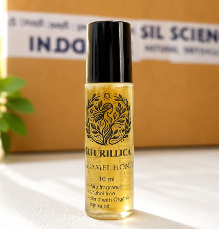 Naturillica Caramel Honey Roll-On Perfume Oil – Sweet Long Lasting Alcohol-Free Attar (10ml)